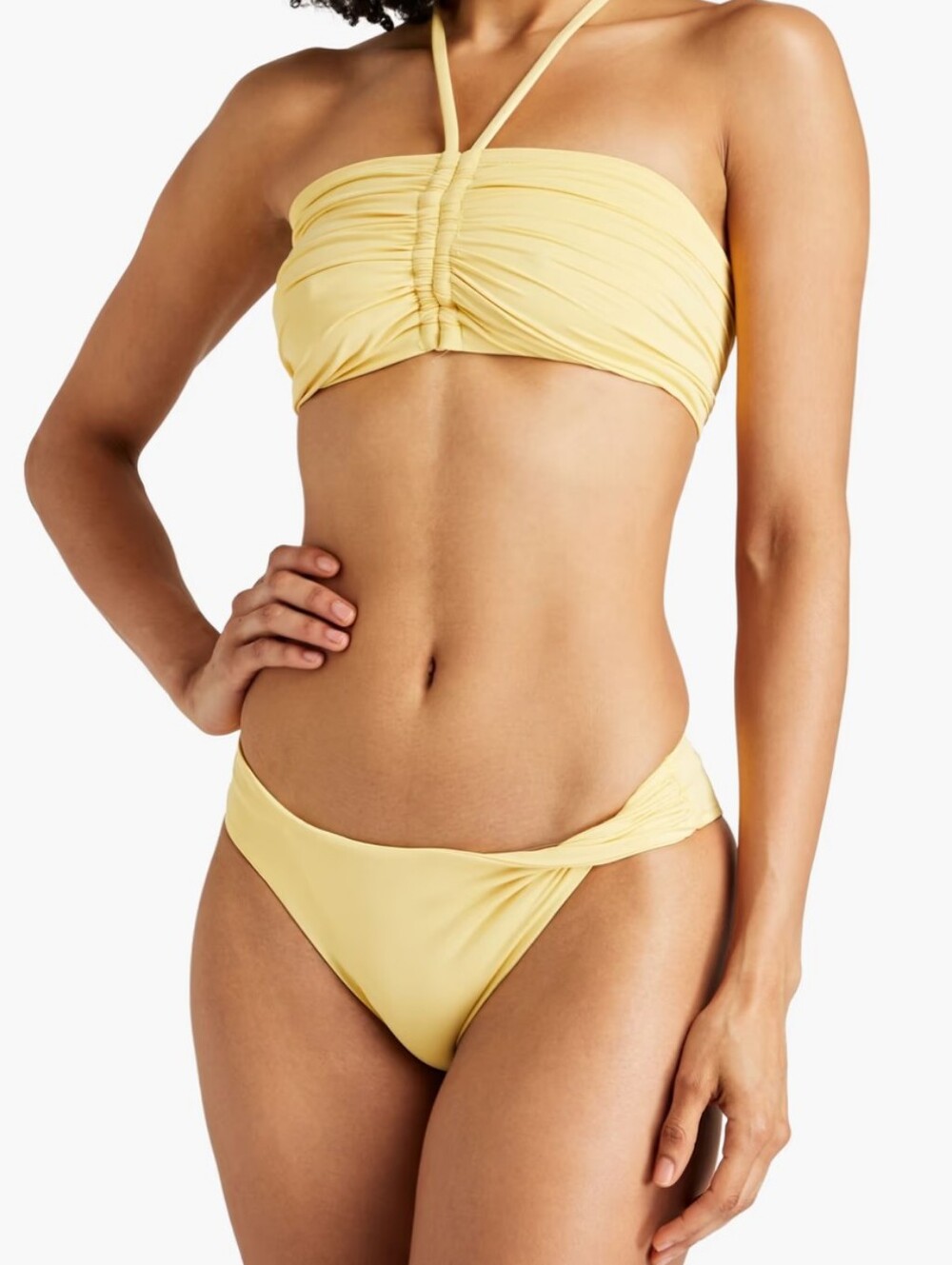 BONDI BORN Butter Yellow Bandeau Bikini Top Small